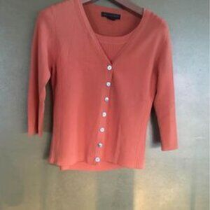 Linda Matthew Women’s large Rayon/Naylon Tank/ 3/4 Sleve  orange